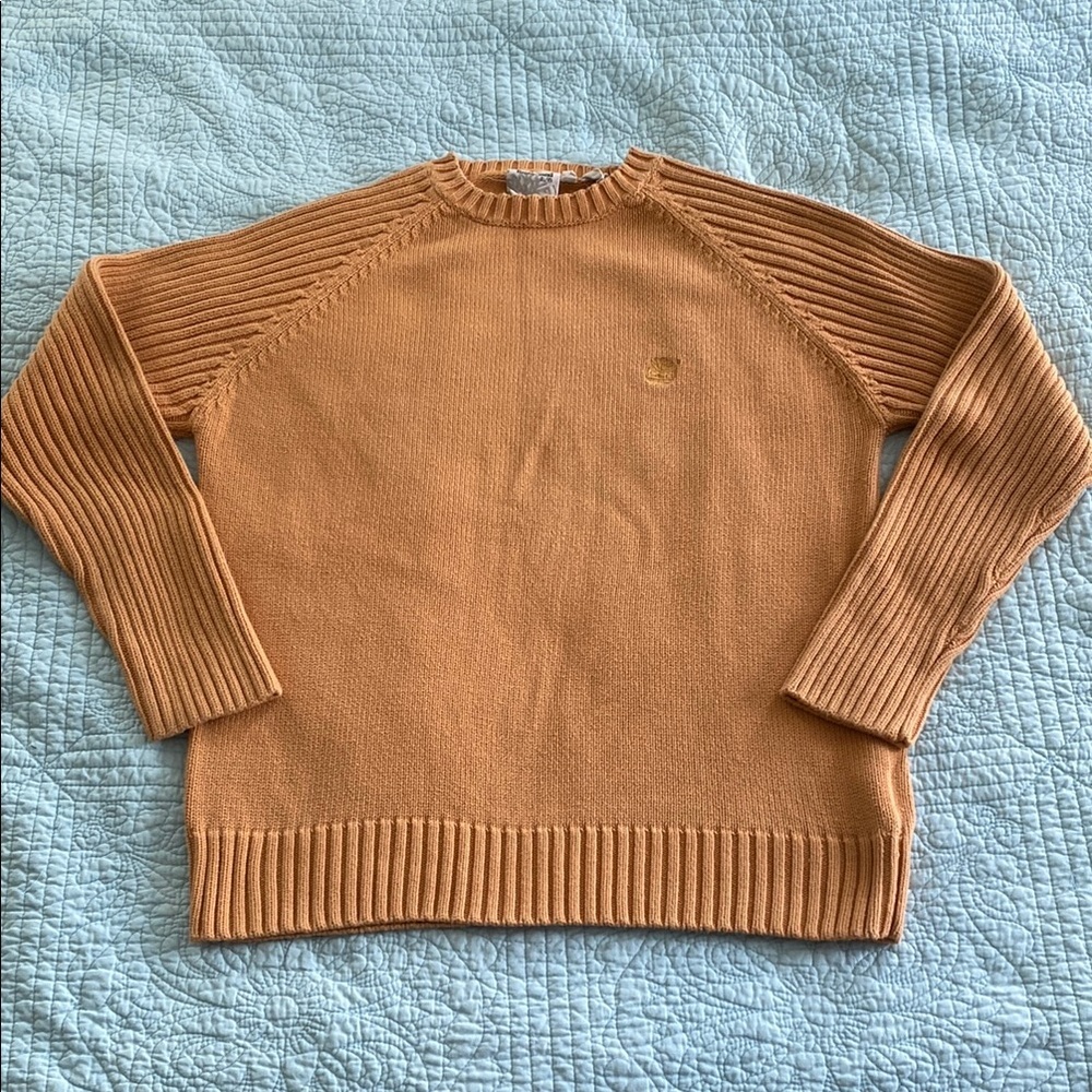 Timberland Yellow Crewneck Sweater with Ribbed Accents